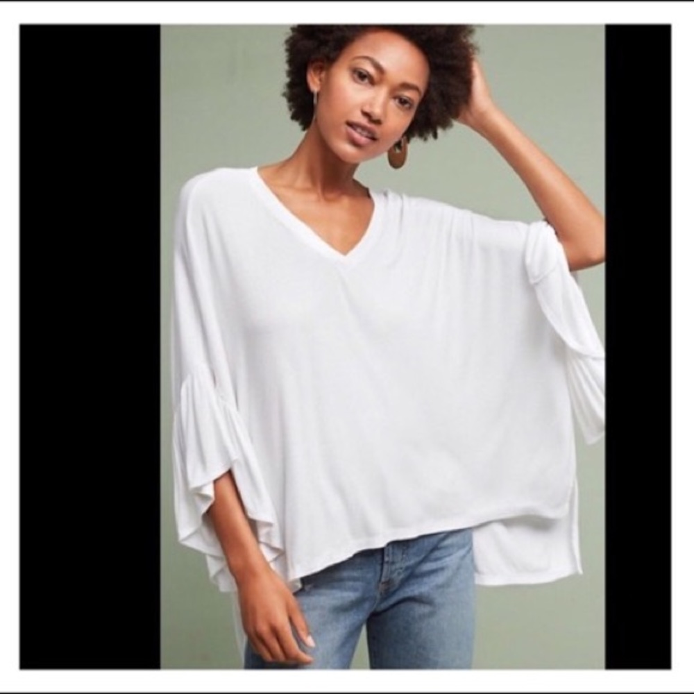 NWOT Anthropologie Fluttered V-neck Tunic